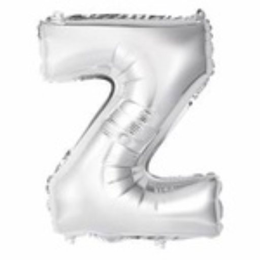 “Z” Silver letter air filled balloon