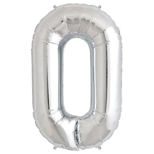 #0 Silver  number balloon 34 inch