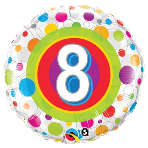 18  AGE 8 COLORFUL DOTS BALLOON