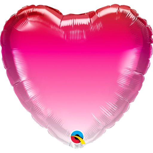 18 inch PINK OMBRE HEART SHAPE BALLOON
