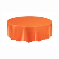 Orange Solid Round Table Cover 84″