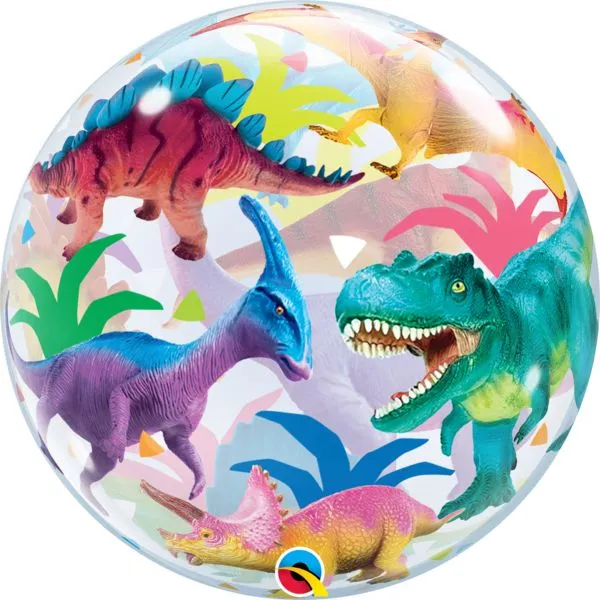 22″ Colorful Dinosaurs Bubble