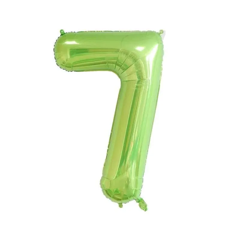 Green #7 shape balloon