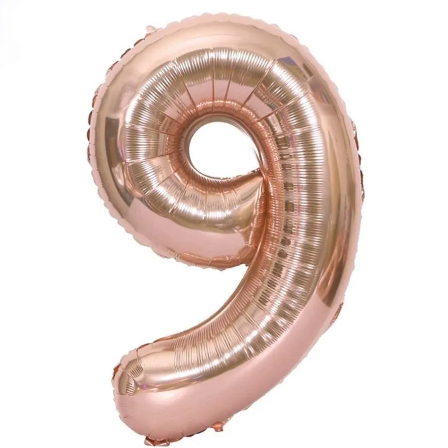 #9 Rose Gold 16” Air filled balloon