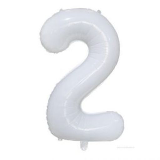 #2 White number balloon 34 inch