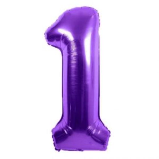 #1 Purple number balloon 34 inch