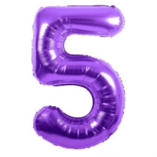#5 Purple Number Balloons Shape