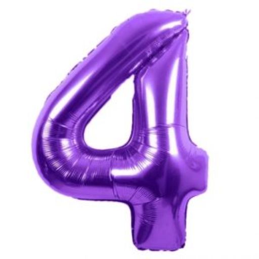 #4 Purple number balloon 34 inch