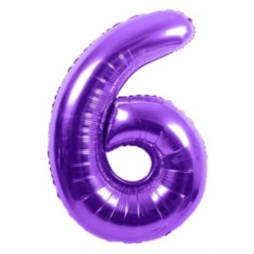 #6 Purple number balloon 34 inch