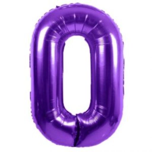 #0 Purple number balloon 34 inch