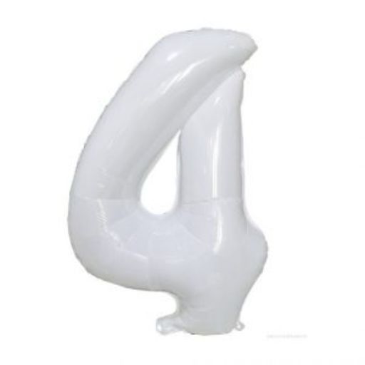 #4 White number balloon 34 inch