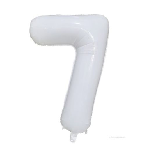 #7 White number balloon 34 inch