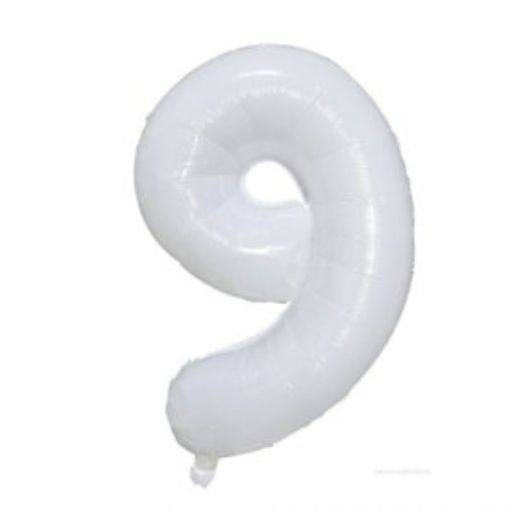 #9 White number balloon 34 inch
