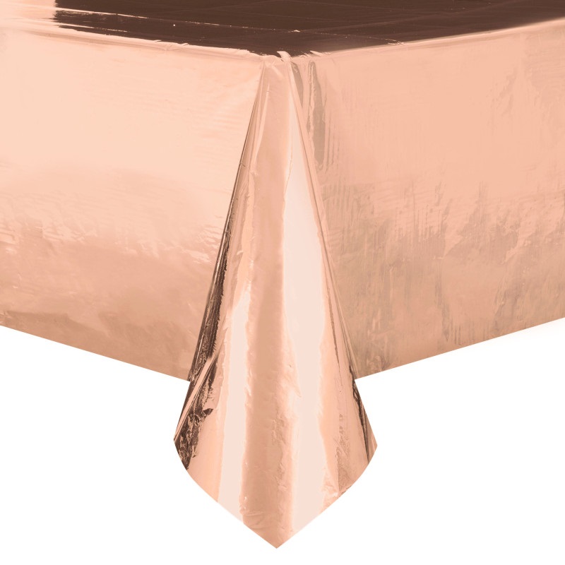 Rose Gold Foil Rectangular Plastic Table Cover