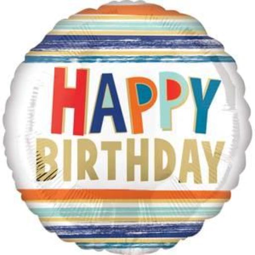 18″ HAPPY BIRTHDAY LETTERS AND STRIPES
