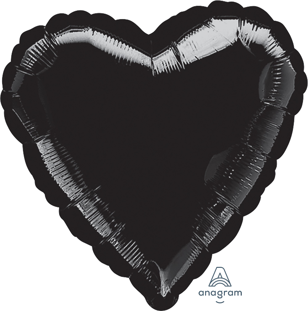 18” Black heart balloon