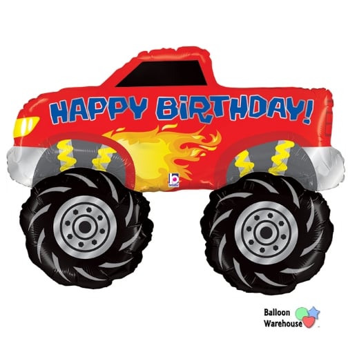 40″ Monster Truck Happy Birthday Shape –