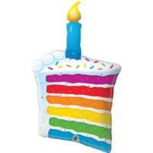 Colorful birthday cake slice shape mylar