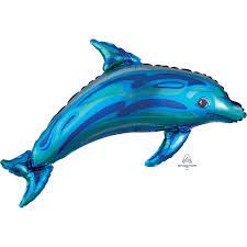 Blue dolphin shape balloon